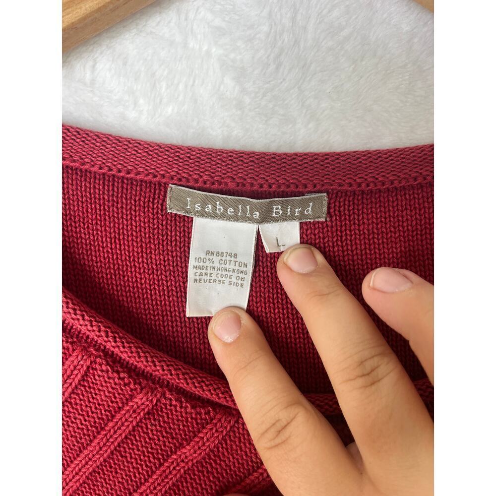 Isabella Bird Red Sunburst 100% Cotton Asymmetrical Boho Earthy Y2K Fall sz L - Picture 3 of 8